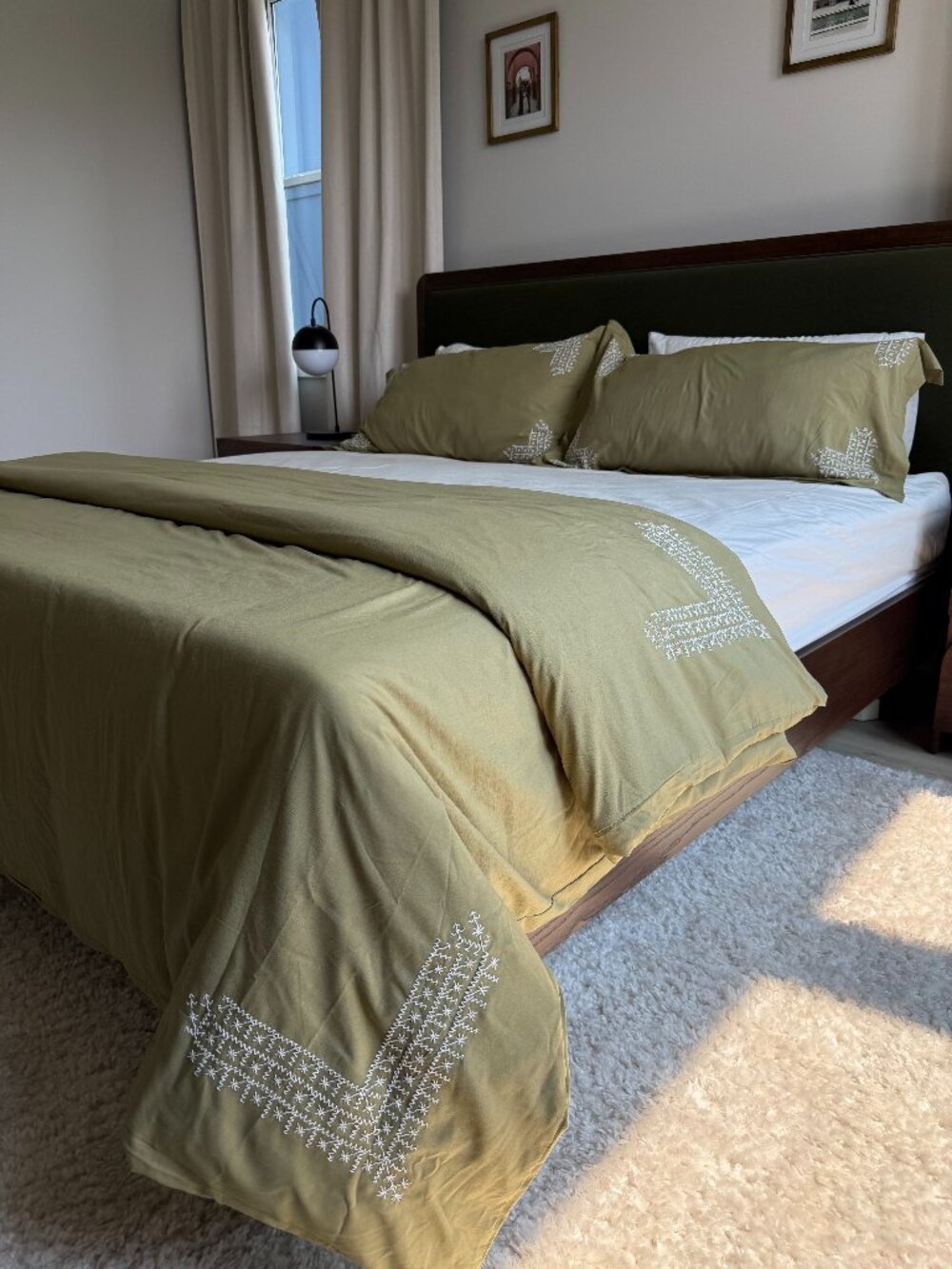 Hand Embroidered King Duvet + Shams